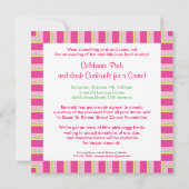 ピンクの乳がんイベント招待状のお祝い 招待状 (裏面)