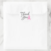 ピンクの乳がんリボンありがとう ラウンドシール (バッグ)