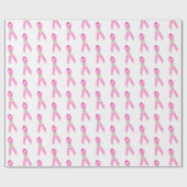 ピンクの乳がん生存者のリボンとデイジー ラッピングペーパー (フラット)