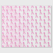 ピンクの乳がん生存者のリボンとデイジー ラッピングペーパー (フラット)