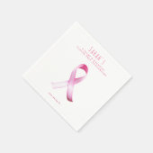 ピンクの乳がん生存者の資金調達者パーティー スタンダードカクテルナプキン (角)