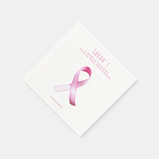 ピンクの乳がん生存者の資金調達者パーティー スタンダードカクテルナプキン (角)