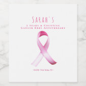 ピンクの乳がん生存者の資金調達者パーティー ワインラベル (シングルラベル)