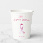 ピンクの乳がん生存者の資金調達者パーティー 紙コップ (裏面)