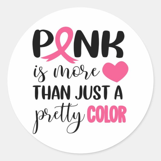ピンクの乳がん認識度リボン ラウンドシール (正面)