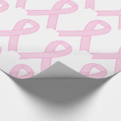 ピンクの乳がん認識度リボン ラッピングペーパー (角)