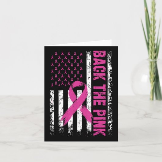 ピンクの乳がん認識度国旗の幼児 カード (正面)
