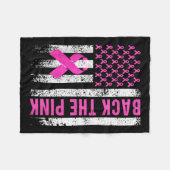 ピンクの乳がん認識度国旗の幼児 フリースブランケット (正面(横))