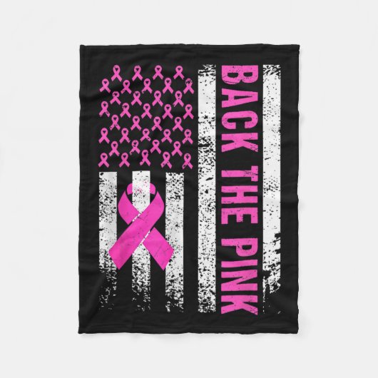 ピンクの乳がん認識度国旗の幼児 フリースブランケット (正面)