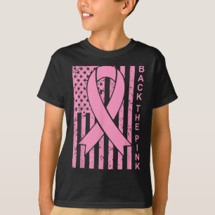 ピンクの乳がん認識度国旗の幼児 Tシャツ