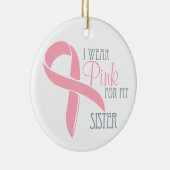 ピンクの乳癌の姉妹のオーナメント セラミックオーナメント (右)