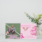 ピンクの乳癌の認識度の写真のクリスマスカード シーズンカード (スタンド正面)