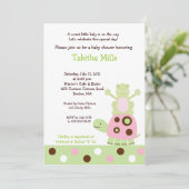 ピンクの亀と池Ogベビーシャワー招待状 招待状 (スタンド正面)