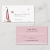 ピンクの予定リマインダー ハウスクリーニング 名刺 (正面/裏面)