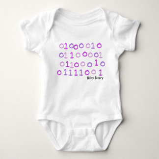 ピンクの二進ベビーのsleepsuit ベビーボディスーツ