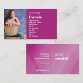 ピンクの交差小型Compカード 名刺 (正面/裏面)