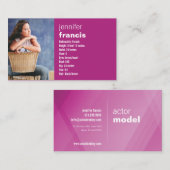 ピンクの交差小型Compカード 名刺 (正面/裏面)