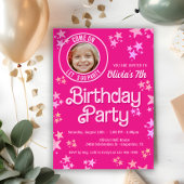 ピンクの人形の写真 誕生日パーティー 招待状