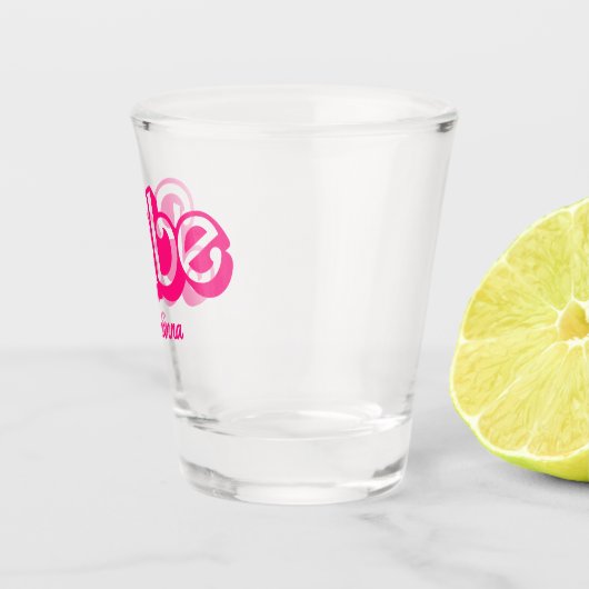 ピンクの人形ファンシーと素晴らしいバチェロレッテ ショットグラス (右)
