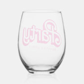 ピンクの人形ファンシーと素晴らしいバチェロレッテ ステムなしワイングラス (裏面)