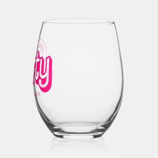 ピンクの人形ファンシーと素晴らしいバチェロレッテ ステムなしワイングラス (左)