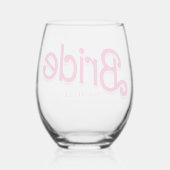 ピンクの人形ファンシーと素晴らしいバチェロレッテ ステムなしワイングラス (裏面)