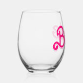 ピンクの人形ファンシーと素晴らしいバチェロレッテ ステムなしワイングラス (右)