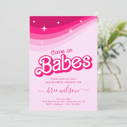ピンクの人形ファンシーと素晴らしいバチェロレッテ 招待状 (スタンド正面)