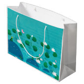 ピンクの人魚のギフトバッグ ラージペーパーバッグ (裏面アングル)
