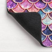 ピンクの人魚のグリッターのスケールの人魚のスケール マウスパッド (コーナー)