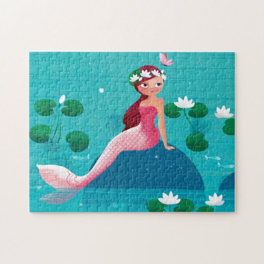 ピンクの人魚のパズル ジグソーパズル (横)