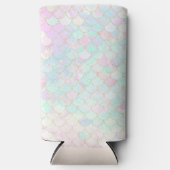 ピンクの人魚のヒレ模様オパール缶クーラー スリム缶クーラー (正面)