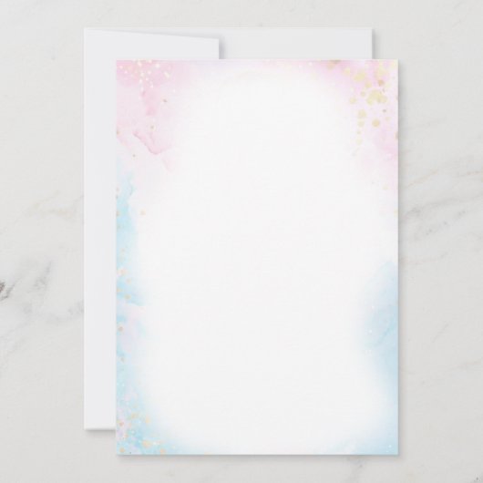 ピンクの人魚の下ザシー誕生日 招待状 (裏面)