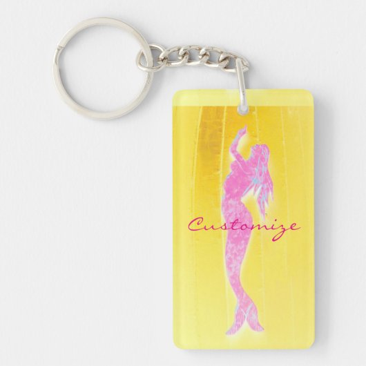 ピンクの人魚の出現 キーホルダー (正面)