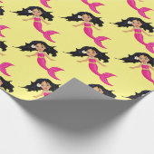 ピンクの人魚の女の子のアート ラッピングペーパー (角)