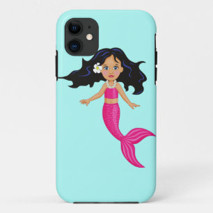 ピンクの人魚の女の子のアート iPhone 11 ケース
