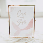 ピンクの人魚の女の子の誕生日カードとギフト ポスター