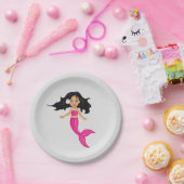 ピンクの人魚の女の子の誕生日パーティー ペーパープレート (パーティー)