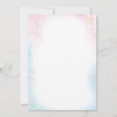 ピンクの人魚の海の下の誕生日 招待状 (裏面)