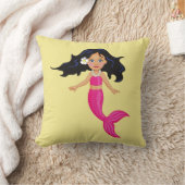 ピンクの人魚の神秘的な生き物の女の子の部屋 クッション (ブランケット)