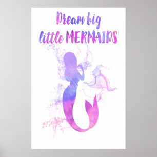 ピンクの人魚の絵 夢を大きく 夢見るリトルマーメイド ポスター
