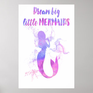 ピンクの人魚の絵 夢を大きく 夢見るリトルマーメイド ポスター