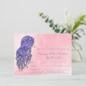 ピンクの人魚の美容師メイクアップ証明書ギフト (スタンド正面)