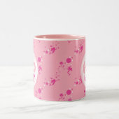 ピンクの人魚パターン ツートーンマグカップ (中央)