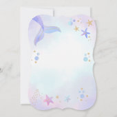 ピンクの人魚パーティー誕生日招待状 招待状 (裏面)