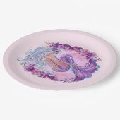 ピンクの人魚ユニーク ペーパープレート (アングル)