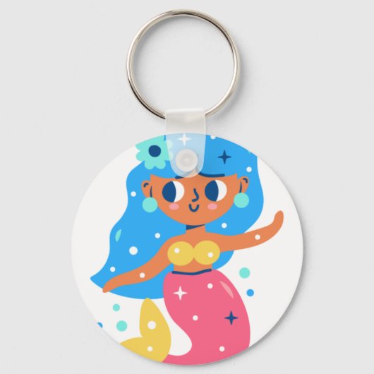 ピンクの人魚 キーホルダー (正面)