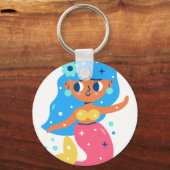 ピンクの人魚 キーホルダー (正面)