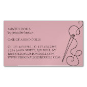 ピンクの仕立て屋の針 マグネット名刺 (正面)