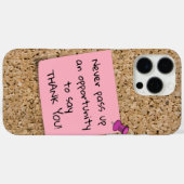 ピンクの付箋テンプレートメッセージ コルクボード Case-Mate iPhoneケース (裏面 (横))